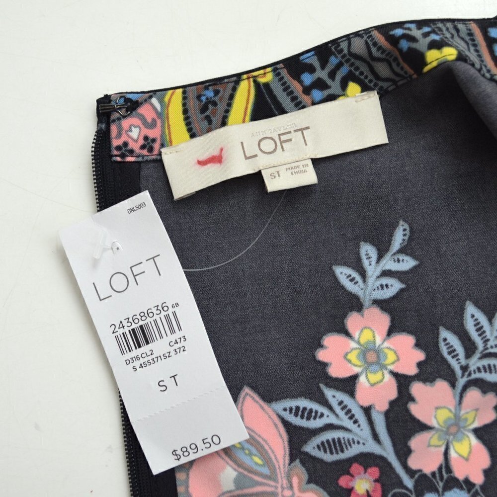 LOFT Floral Paisley Long Sleeve Dress NEW - Picture 3 of 7